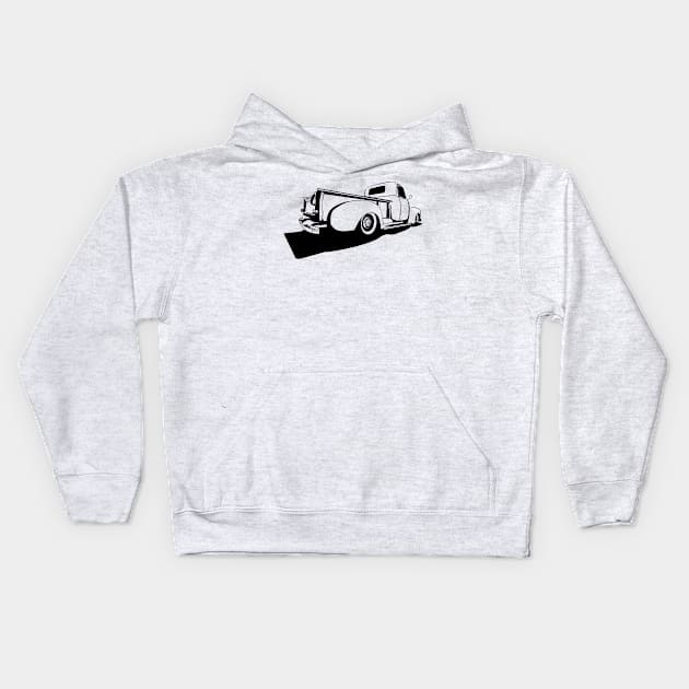Chevy 3100 pickup - stylized monochrome Kids Hoodie by mal_photography